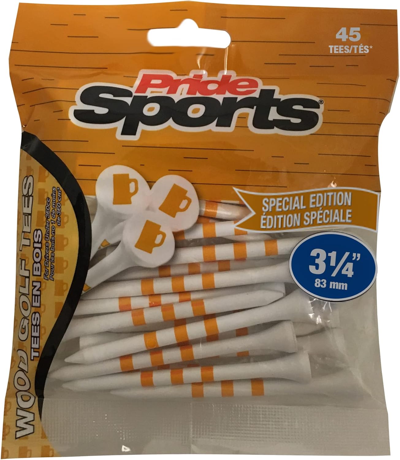 PrideSports 3-1/4" Beer Tees, White,PS31445B