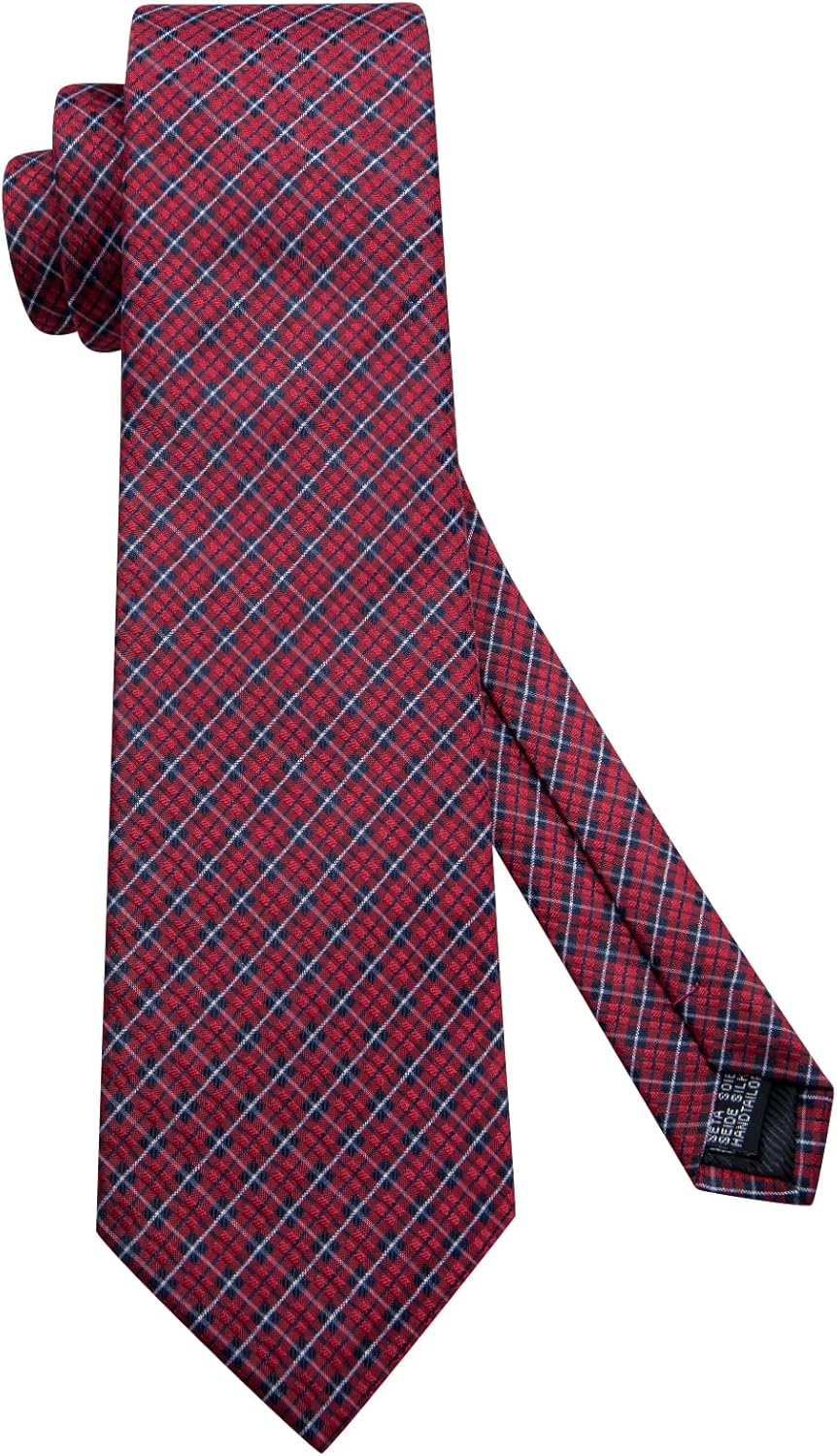 Dubulle Mens Paisley Striped Tie WOVEN Necktie for Men and Handkerchief Cufflinks Set Wedding Formal Business