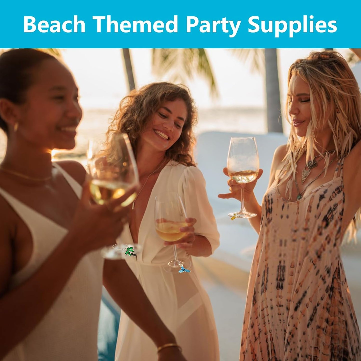 Wine Glass Charms Drink Identifiers Wine Charms For Stem Glasses Markers Glass Tags Travel Beach Themed Party Supplies