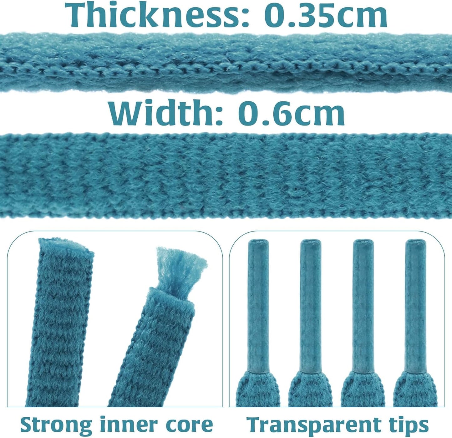 DELELE 2Pair Oval Shoes laces 42 Colors Half Round 1/4" Athletic ShoeLaces for Sport/Running Shoes Shoe Strings