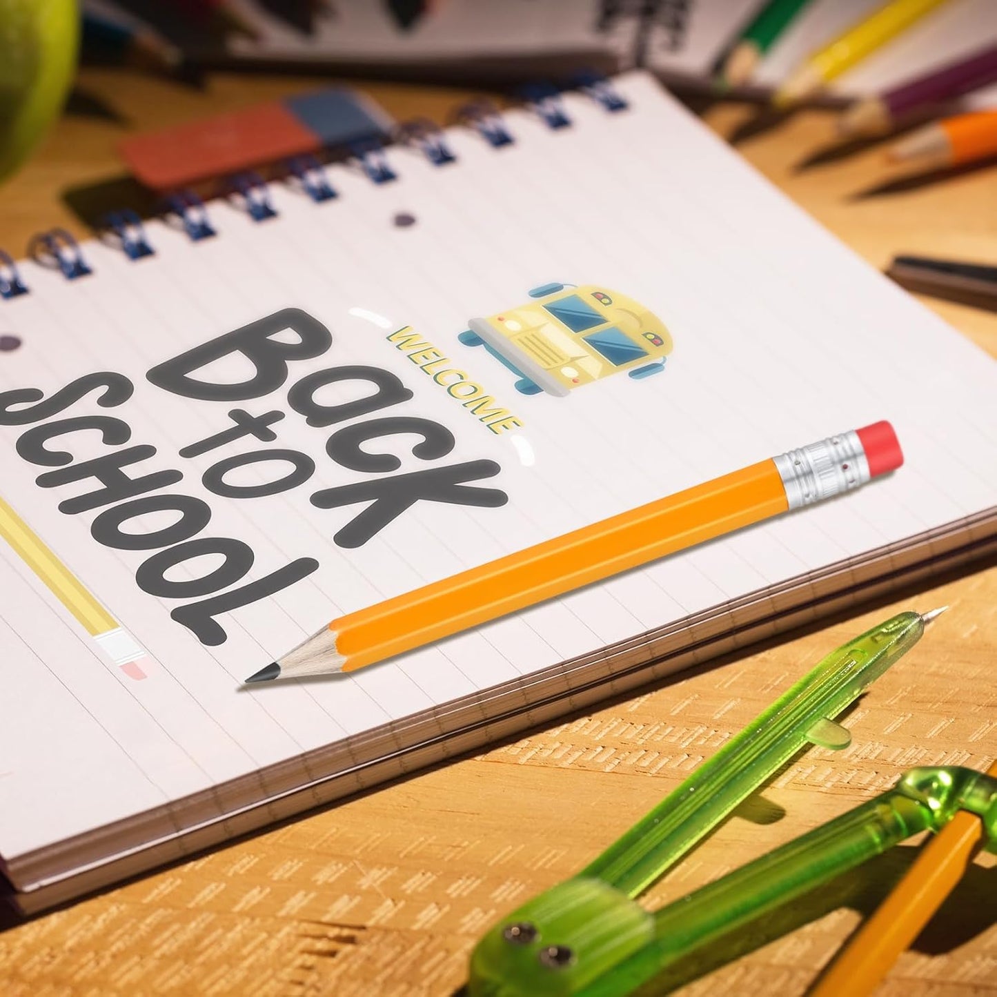 Chivao 288 Pieces Golf Mini Pencils Bulk with Eraser #2 HB Golf Short Pre Sharpened Pencils for Party Favors Office Supplies 4 Inch(Yellow)