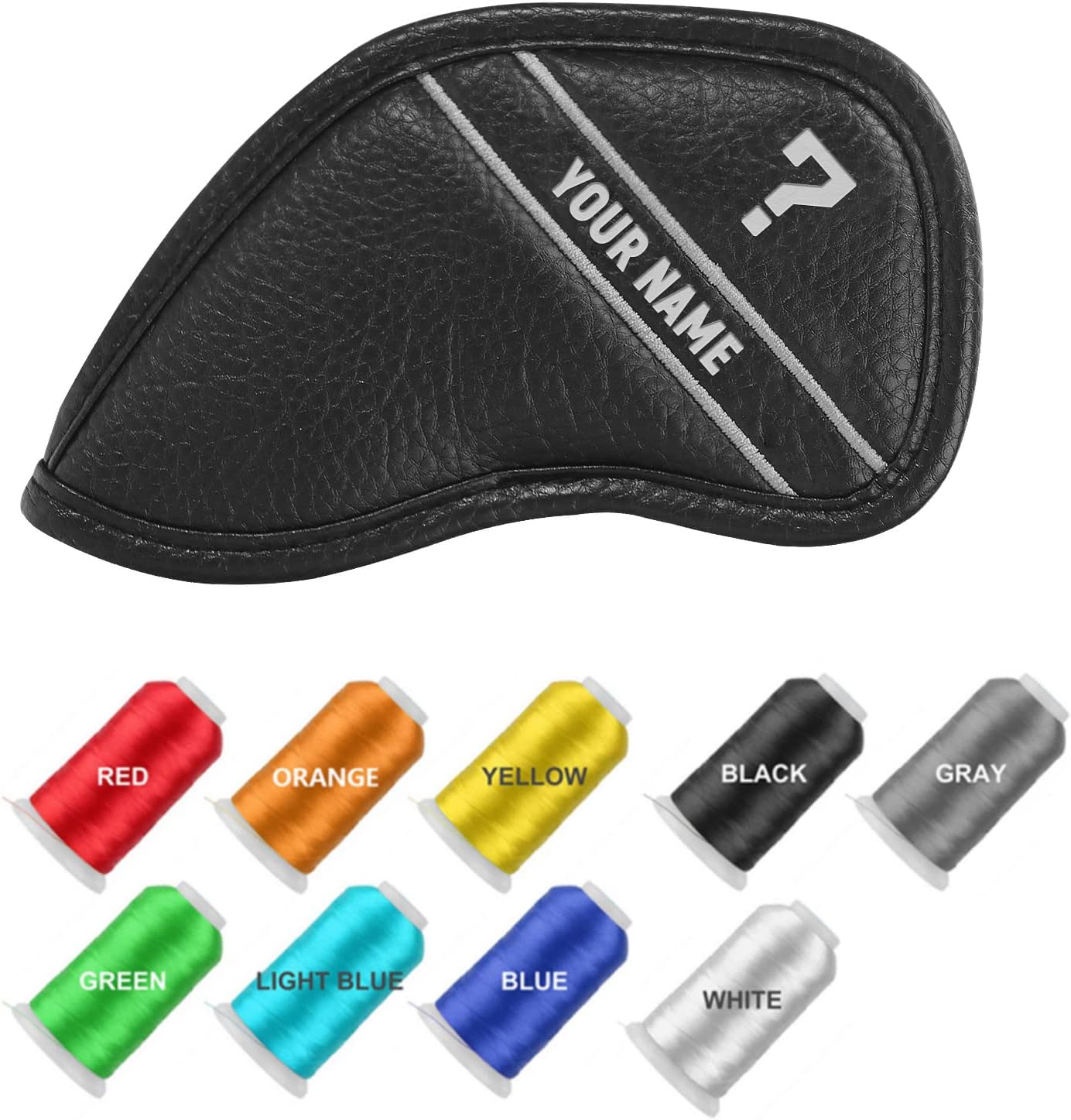 CRAFTSMAN GOLF 12pcs or 1pc Black Leather Golf Iron Head Covers Set Headcover Colorful Number Embroideried for Callaway Ping Taylormade Cobra Also Custom Version w/Your Name