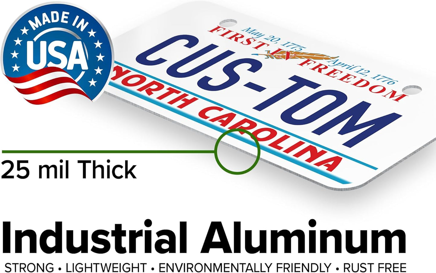 Mini License Plates, Personalized License Plates, Custom for Car, Bikes, ATV, Kids Car, Golf Cart, Jeep, 2x4 Inch, Rust-Free Fade Resistant Aluminum, USA Made by My Sign Center (North Carolina)