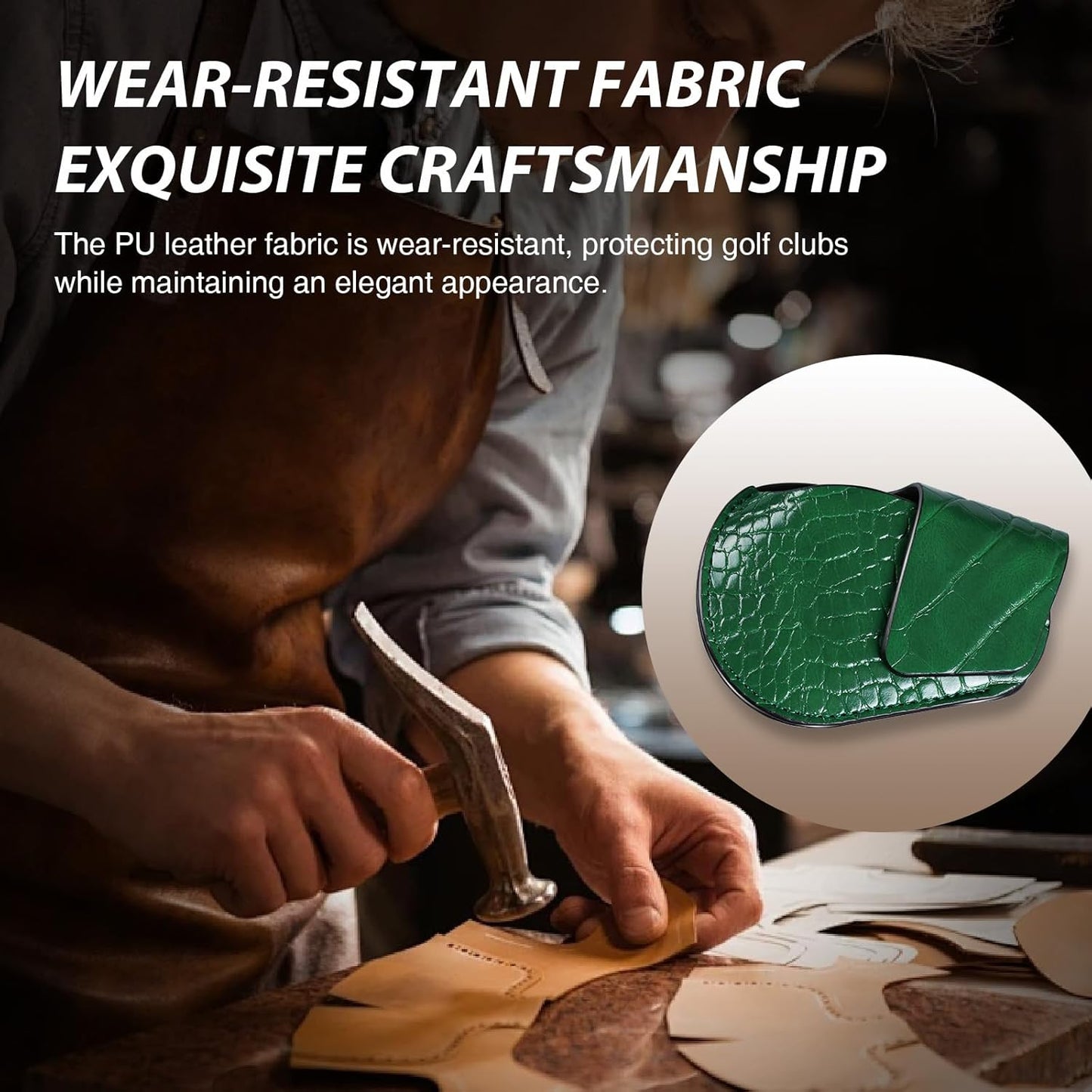 Golf Club Head Covers Set for Irons – Durable Magnetic PU Leather Protection, Universal Fit for Callaway, Ping, Taylormade, Cobra, Titleist & Most Major Brands, 5-Pack