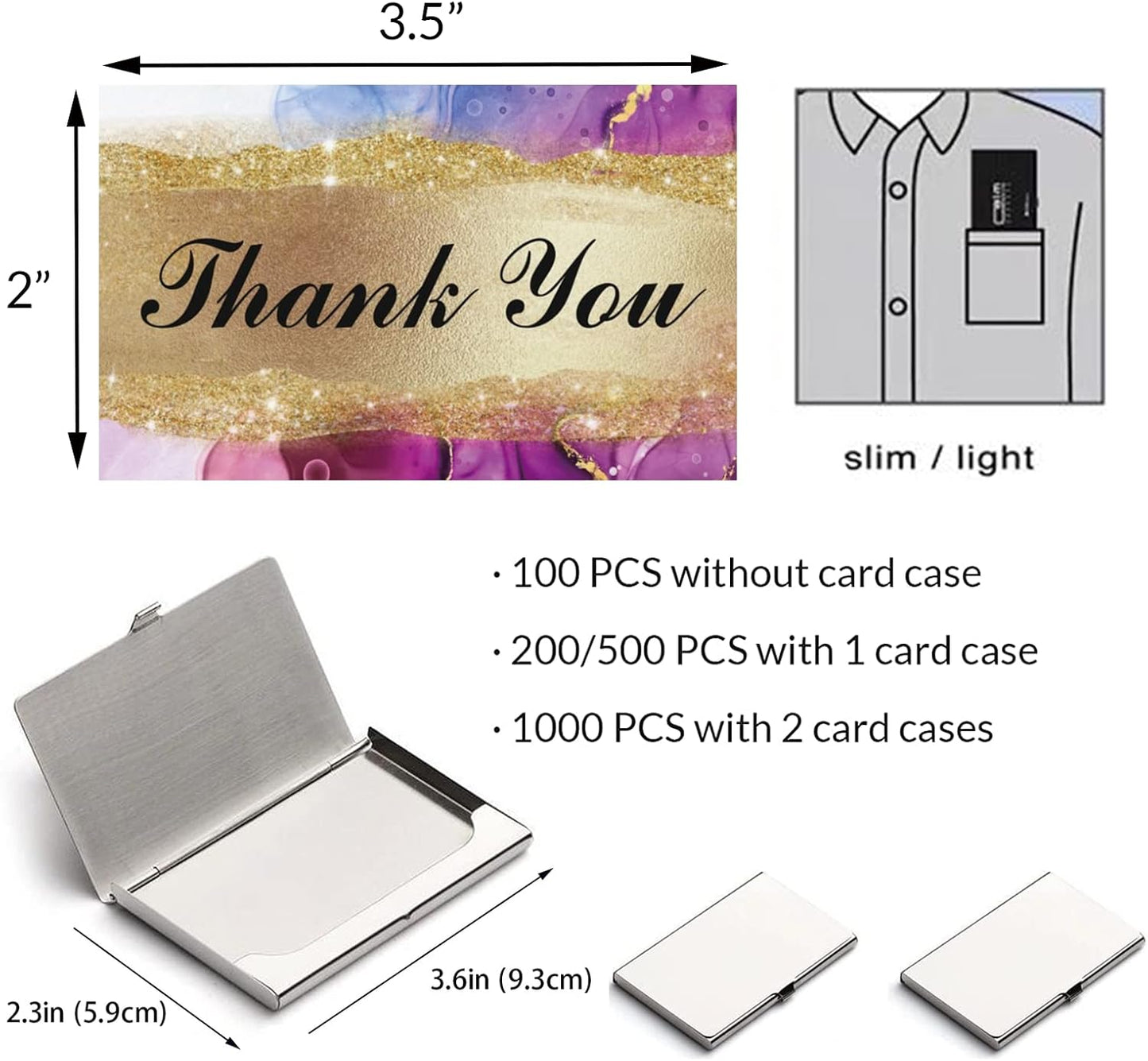 Custom Business Cards 100PCS Double-sided Printing Business Cards Customize with Your Logo Personalized 3.5"x 2" Cards for Business - Custom Thank You Cards