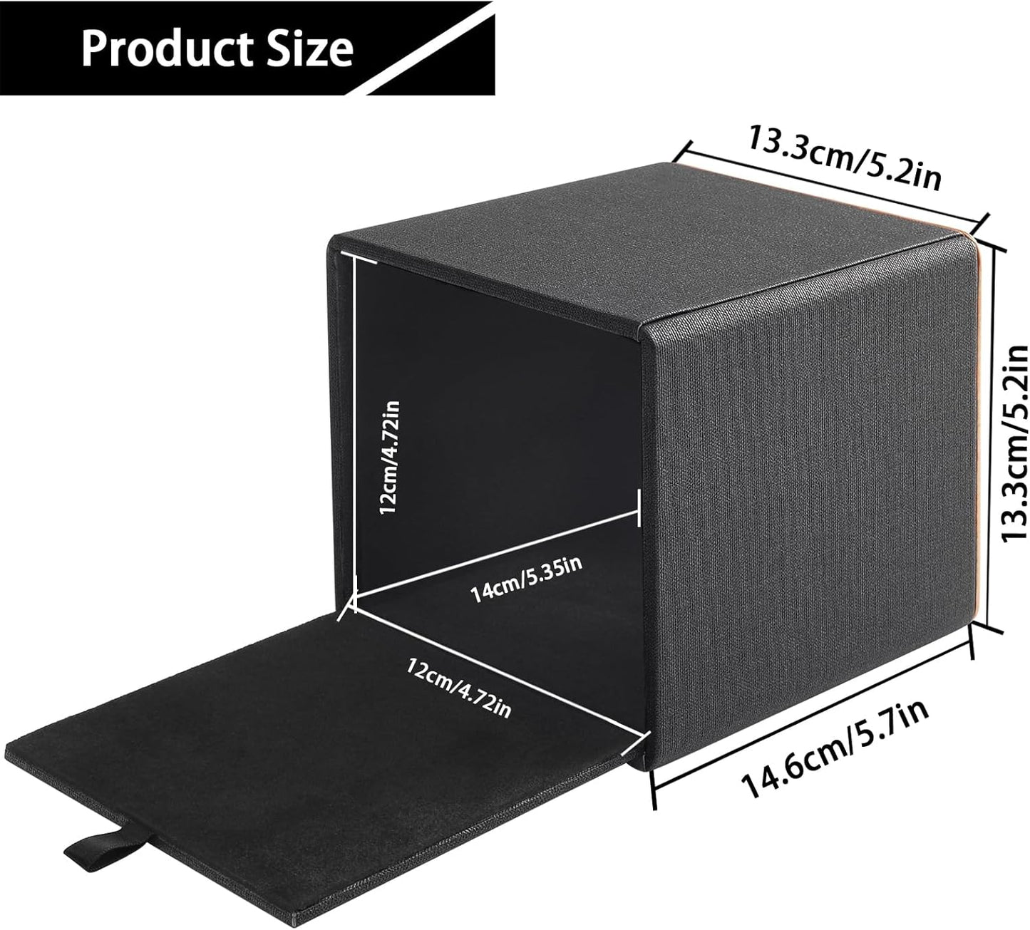 Tissue Box Cover Square Tissue Box Holder PU Leather Facial Organizer with Magnetic Bottom,Decorative Napkin Caddy for Vanity Dresser Night Stand Table Countertop Home Office Car,Black
