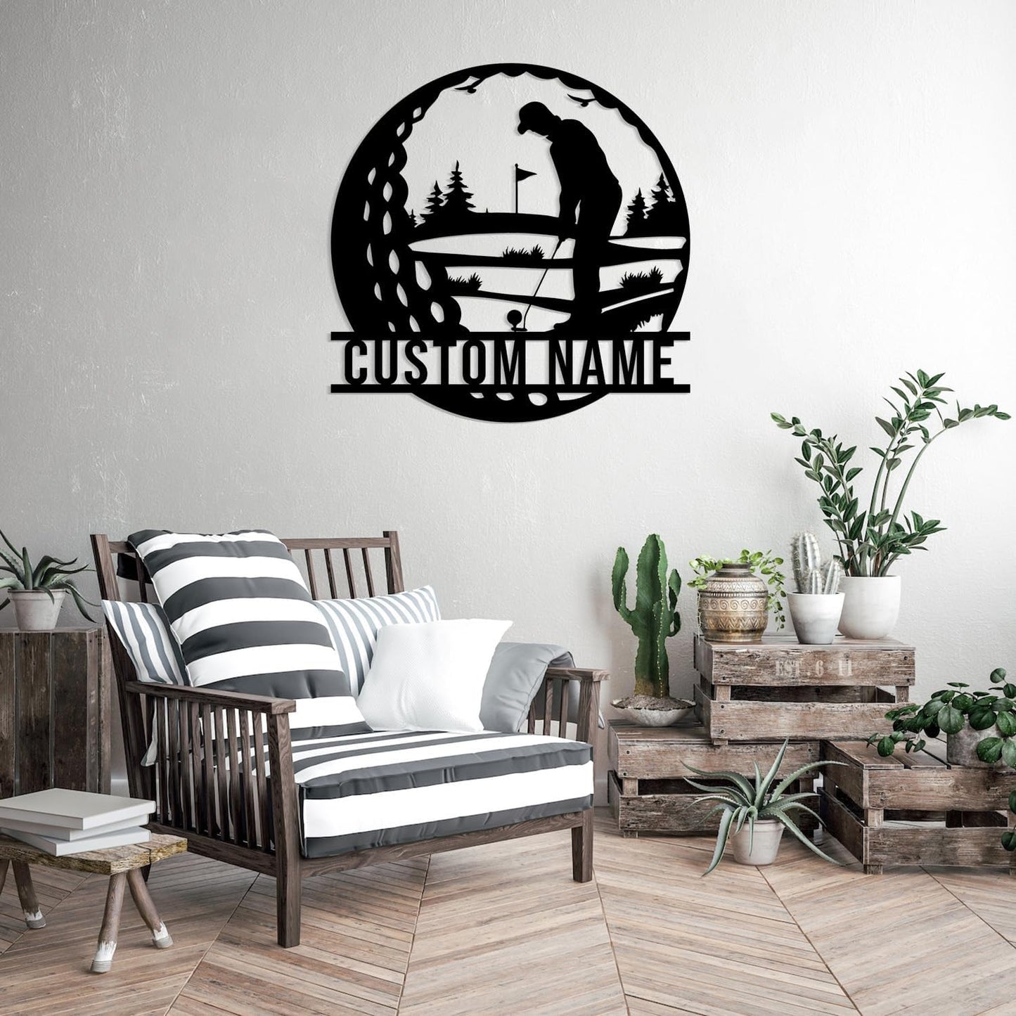 Custom Golf Metal Signs, Personalized Signage Wall Art Decor, Golfer Name Signs, Golf Metal Home Decor, Golf Club Signs (Style-5)