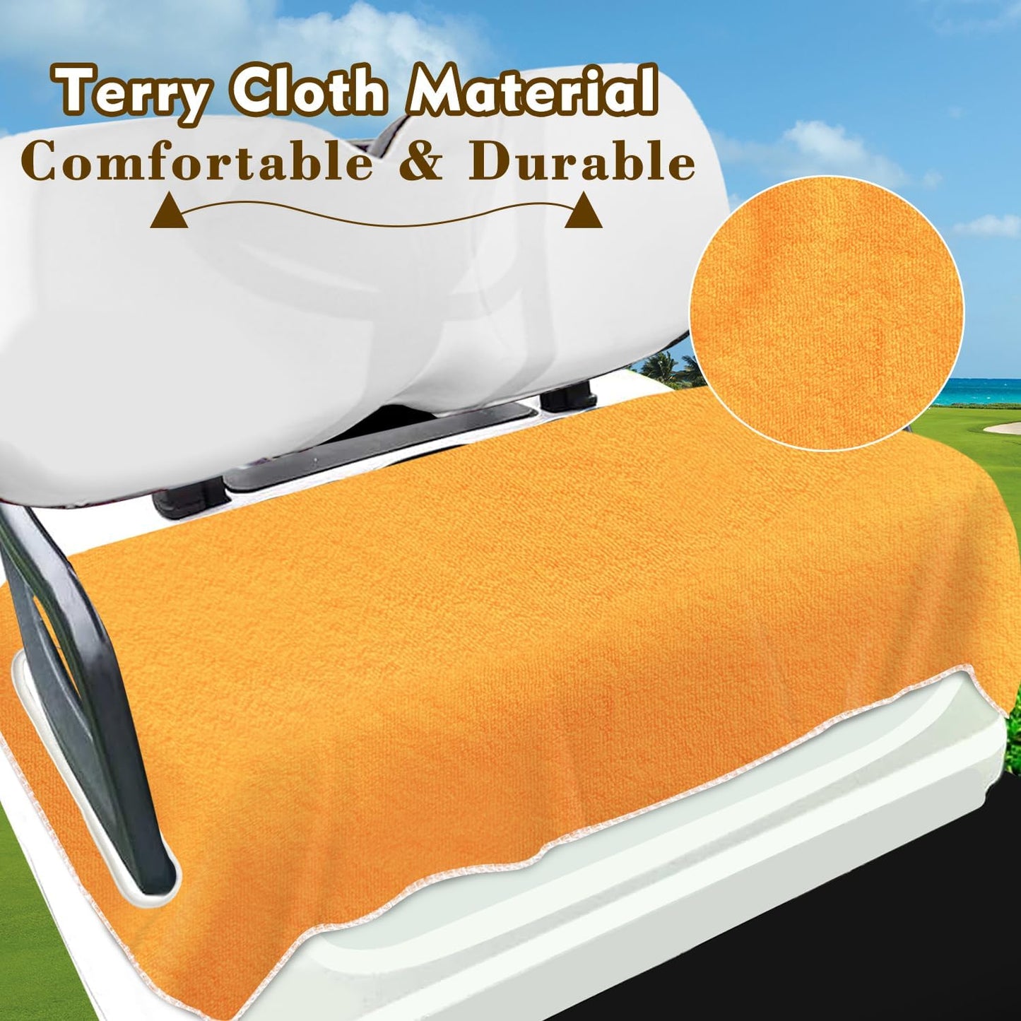 YOKYHOM Golf Cart Seat Covers, Premium Solid Color Golf Cart Seat Towel Blanket, 100% Microfiber, Soft and Comfortable, Fits EZGO, Club Car, and More 2-Seat Golf Carts, 51''x 31''