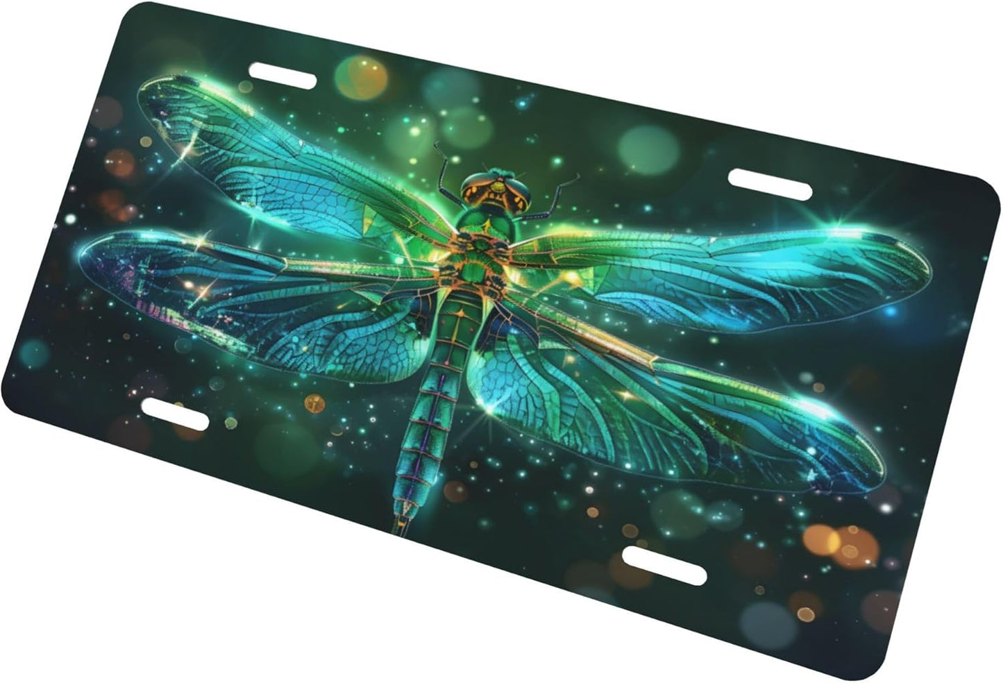 Animal Dragonfly Art License Plate Funny Aluminum Front License Plates Decorative Waterproof Rust-Free Metal Car Plate Covers for Women Men Car Tag Accessories fit Truck SUV Rv 12 X 6 Inch