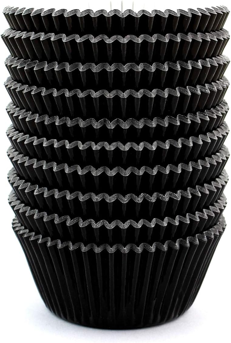 Eoonfirst Black Foil Cupcake Case Liners New Year Baking Muffin Paper Cups 200 Pcs