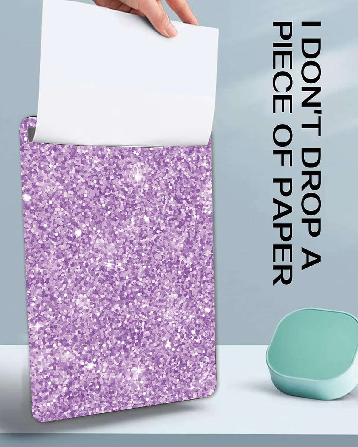 Fashion A4 Clipboard, Standard Letter Size 9" x 12.5", Decorative Wooden Clipboard with Low Profile Metal Clip for Office, School, Teachers, and Students, Purple