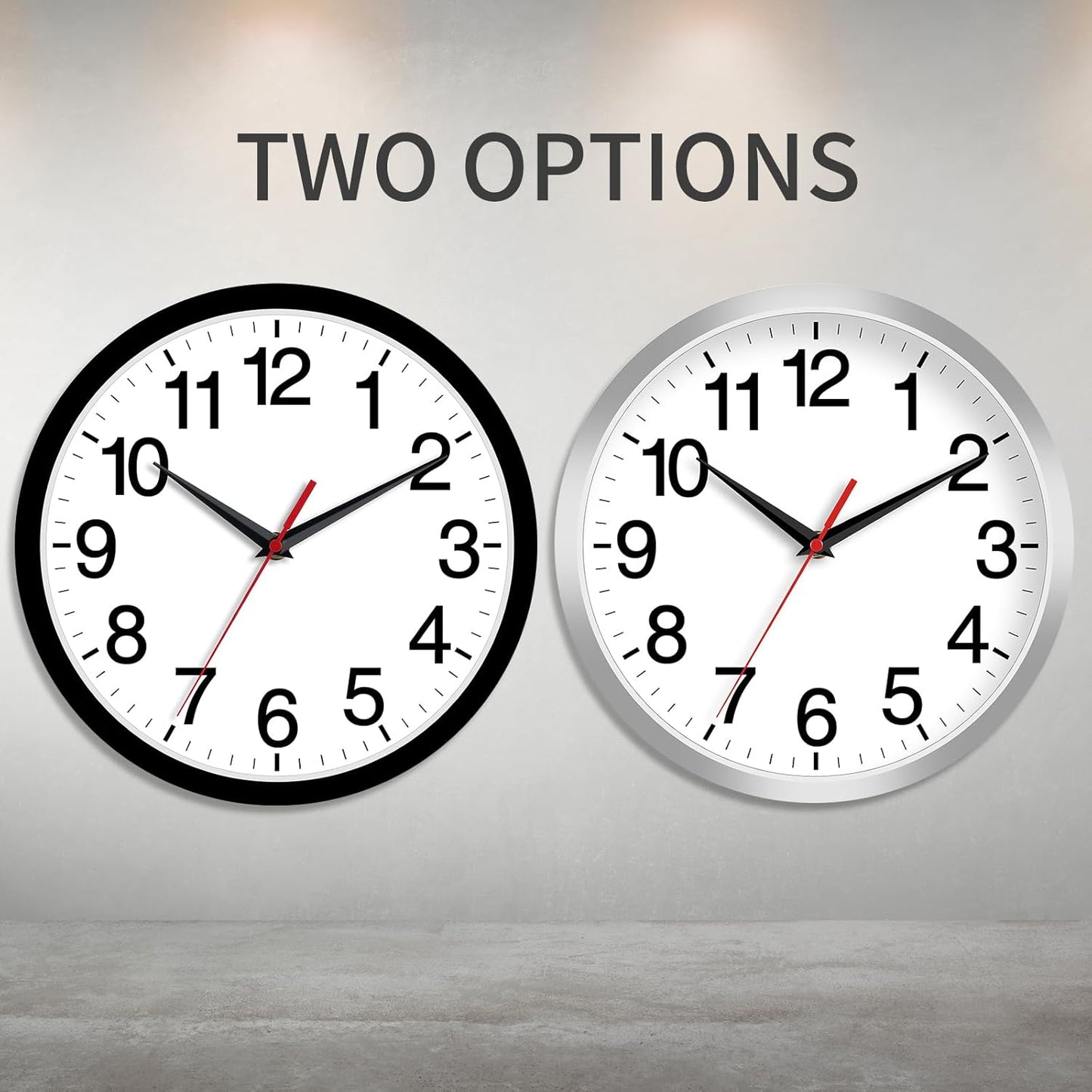 Wall Clock Modern 10 Inch Black Battery Operated Silent Non Ticking Analog for Living Room Office Home Bedroom Kitchen Bathroom