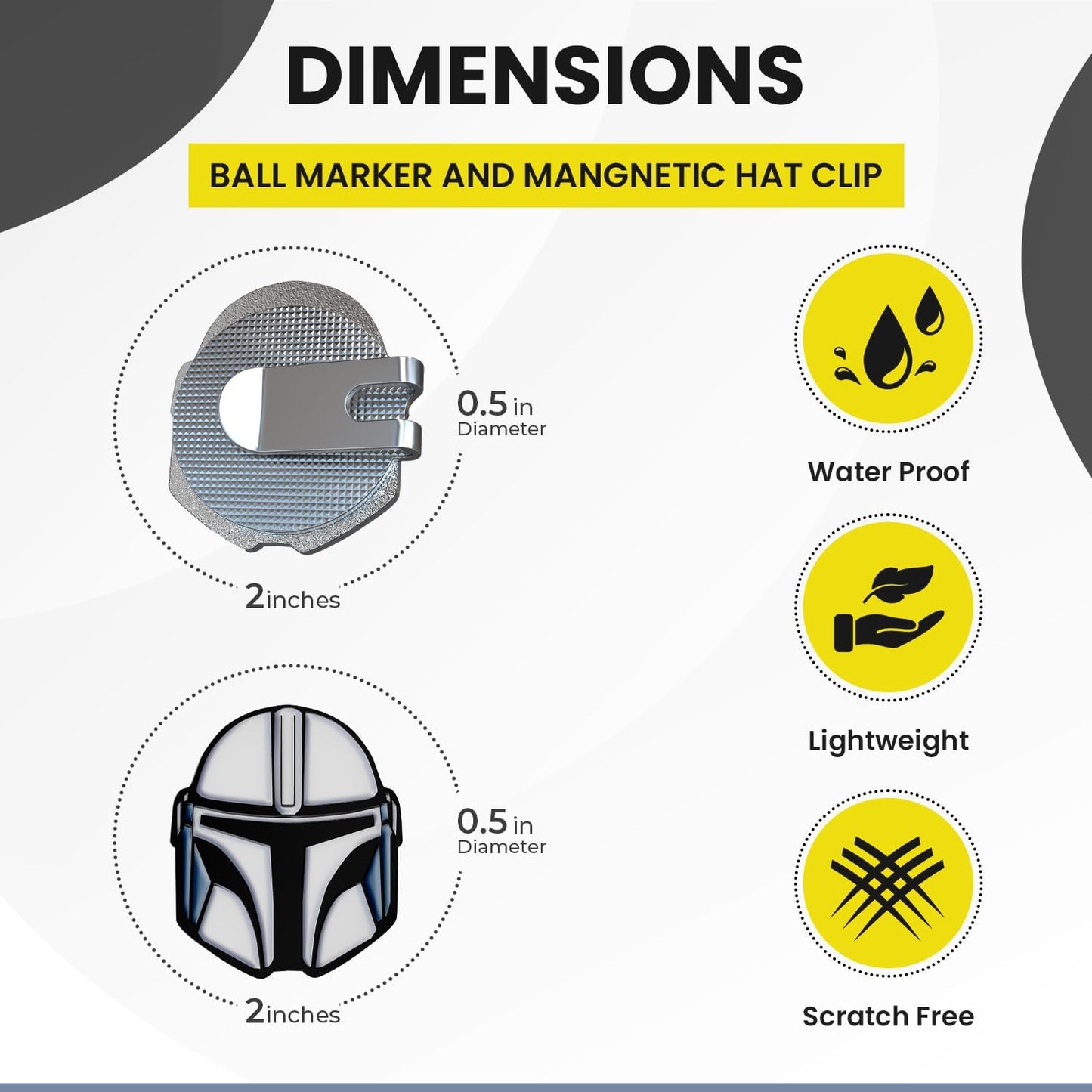 K9King Funny Golf Ball Marker with Magnetic Hat Clip – Unique Durable Enamel Ball Marker – Enhanced Golfing Fun Waterproof Scratch Free Golf Accessories and Gifts for Golfers