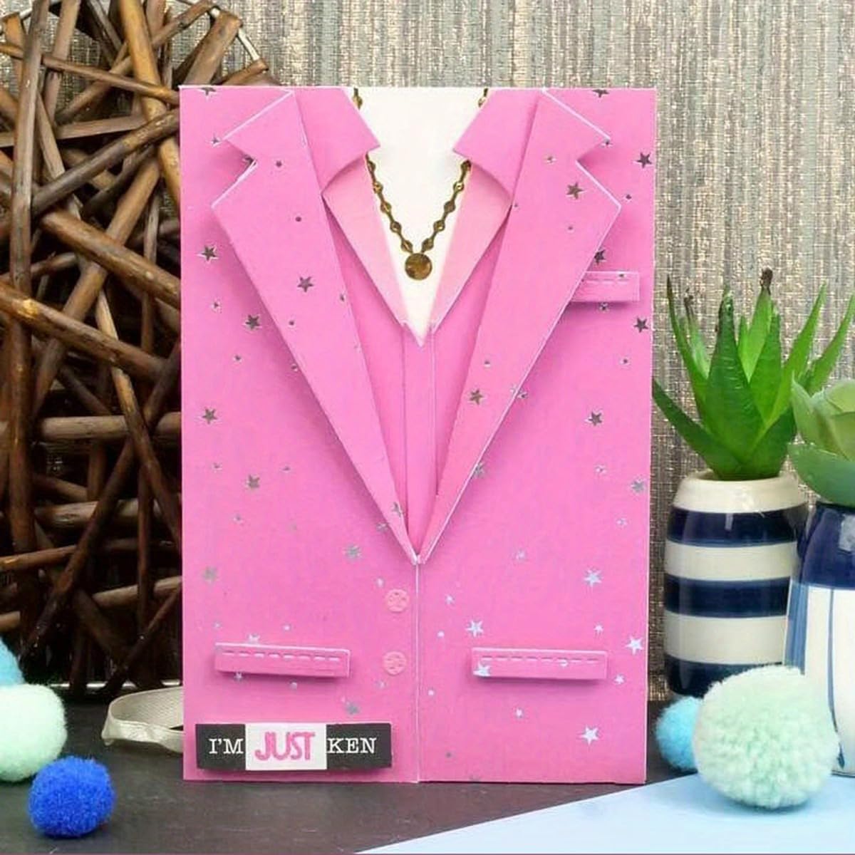 Metal Cutting Die for Scrapbooking - Cut Stencils for DIY Scrapbook Photo Album Decorative Paper Card, Card Making Supplies & Crafting Die Cut (Suit and Dress 6.7 x 4 in)