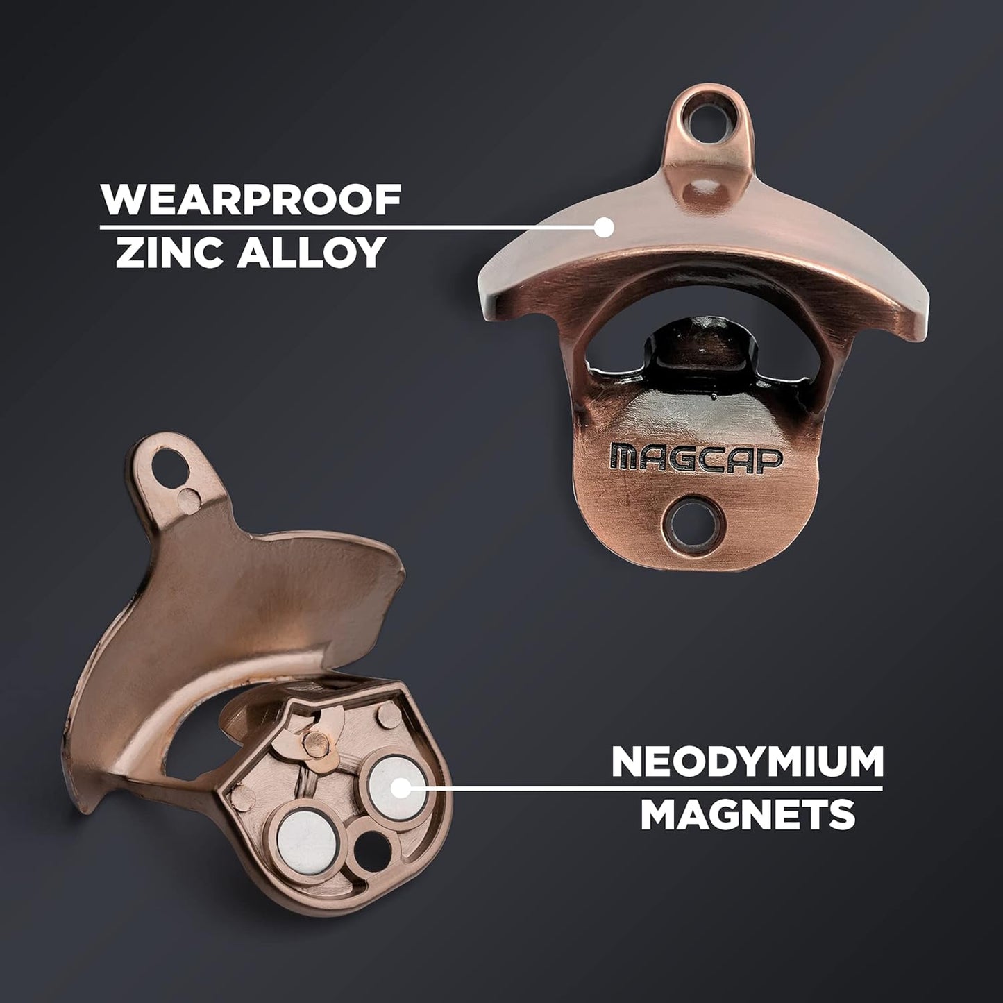 Outdoor Bottle Opener Wall Mounted - Style Magnetic Beer Bottle Opener that Catches Caps - Easy to Install and Incredibly Convenient
