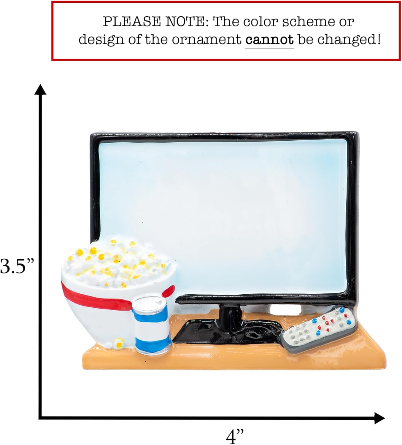 Personalized Television Christmas Ornament 2025 | Big TV Screen with Popcorn & Beer for Xmas Tree - Binge Watcher TV Junkie Movie Night Lover Gift | Unique Keepsake - Custom Name & Year