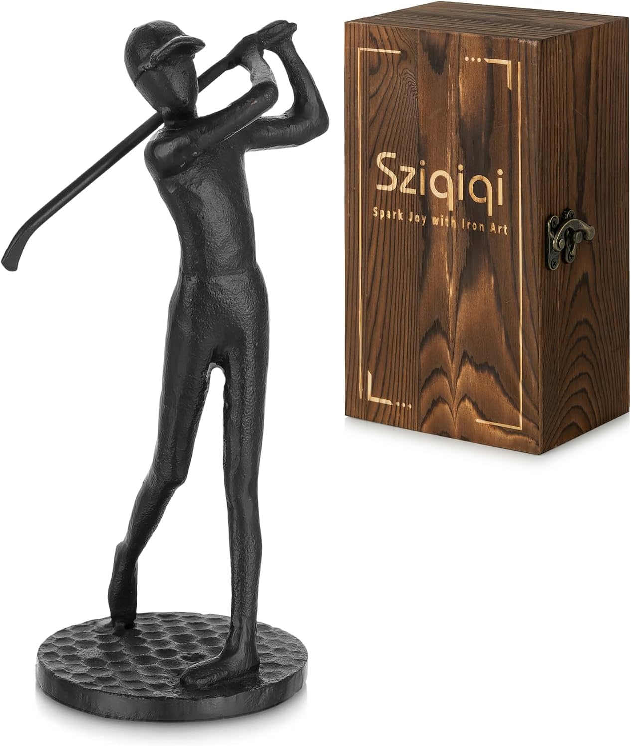 Sziqiqi Unique Golf Gifts for Men: Golf Gift for Dad Golfer Grandpa Boss Golf-Lover Son Friend Best Golf-Themed Gift for Christmas Valentines Birthday Fathers Day - Cool Golfer Statue for Him