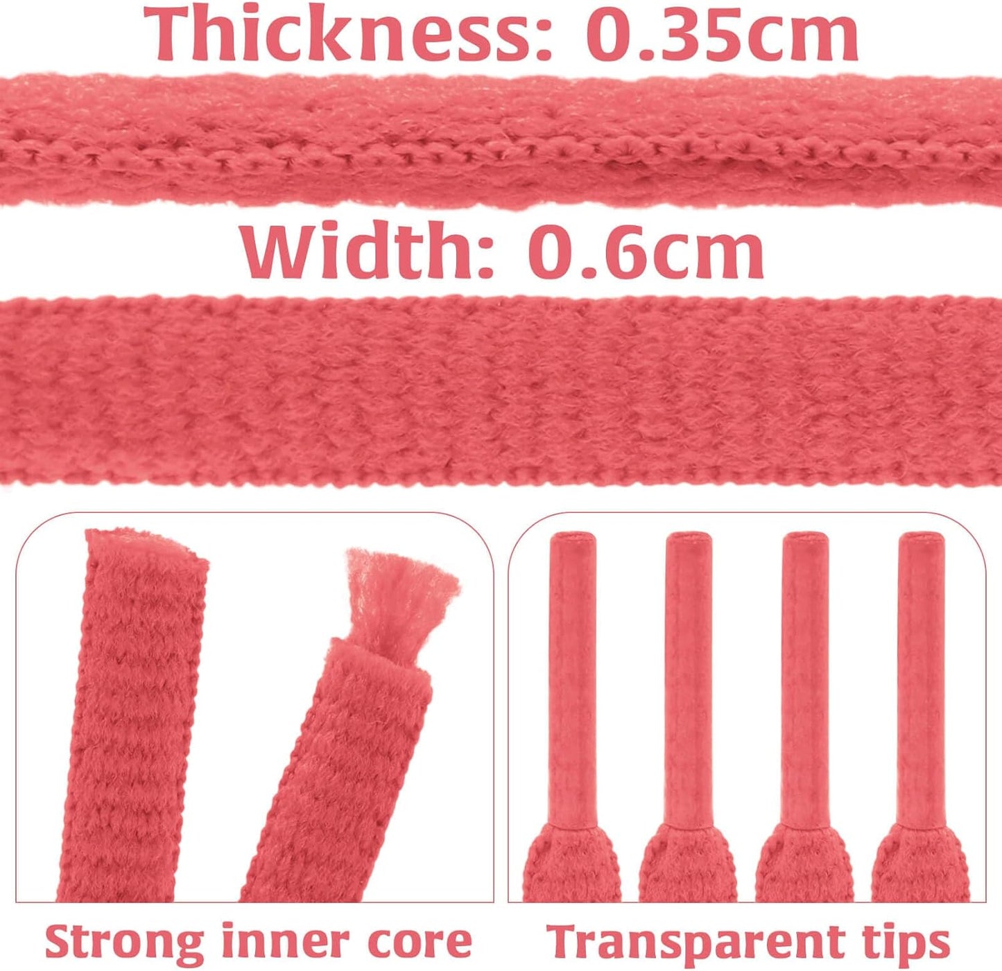 DELELE 2Pair Oval Shoes laces 42 Colors Half Round 1/4" Athletic ShoeLaces for Sport/Running Shoes Shoe Strings