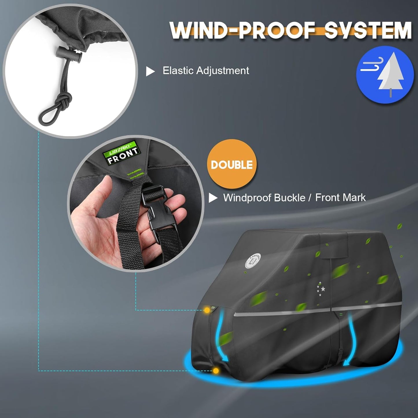 Waterproof Golf Cart Cover, Heavy Duty Marine Grade Fabric, Universal Fits for Most Brand 2/2+2/4+2 Passengers Yamaha, Honda, Club Car, EZGO Golf Cart