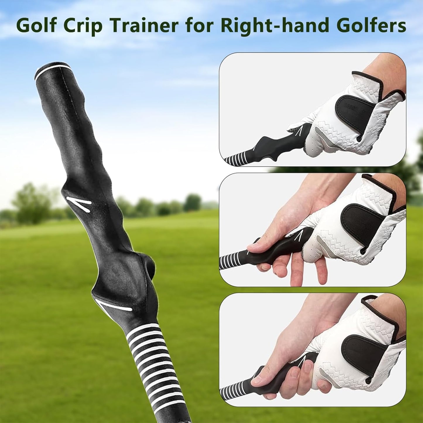Retractable Golf Swing Training Aid, Portable Golf Grip Trainer & Golf Swing Trainer, Right-Handed Click Stick Golf Trainer for Warm up and Practice Chipping Hitting, Indoor & Outdoor Use