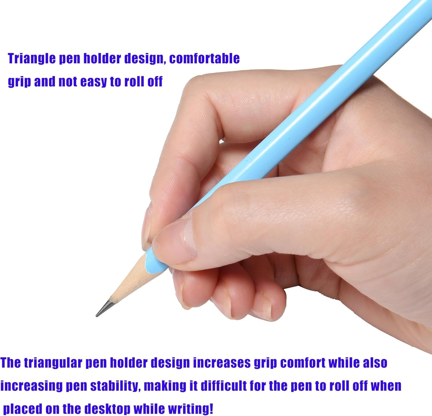 50PCS Triangular Grip Wooden cased Pencils for Kids with Erasers, Fun Cute Wood Wedding Golf Triangle Pencils for School,Drawing,Gift (50PCS)