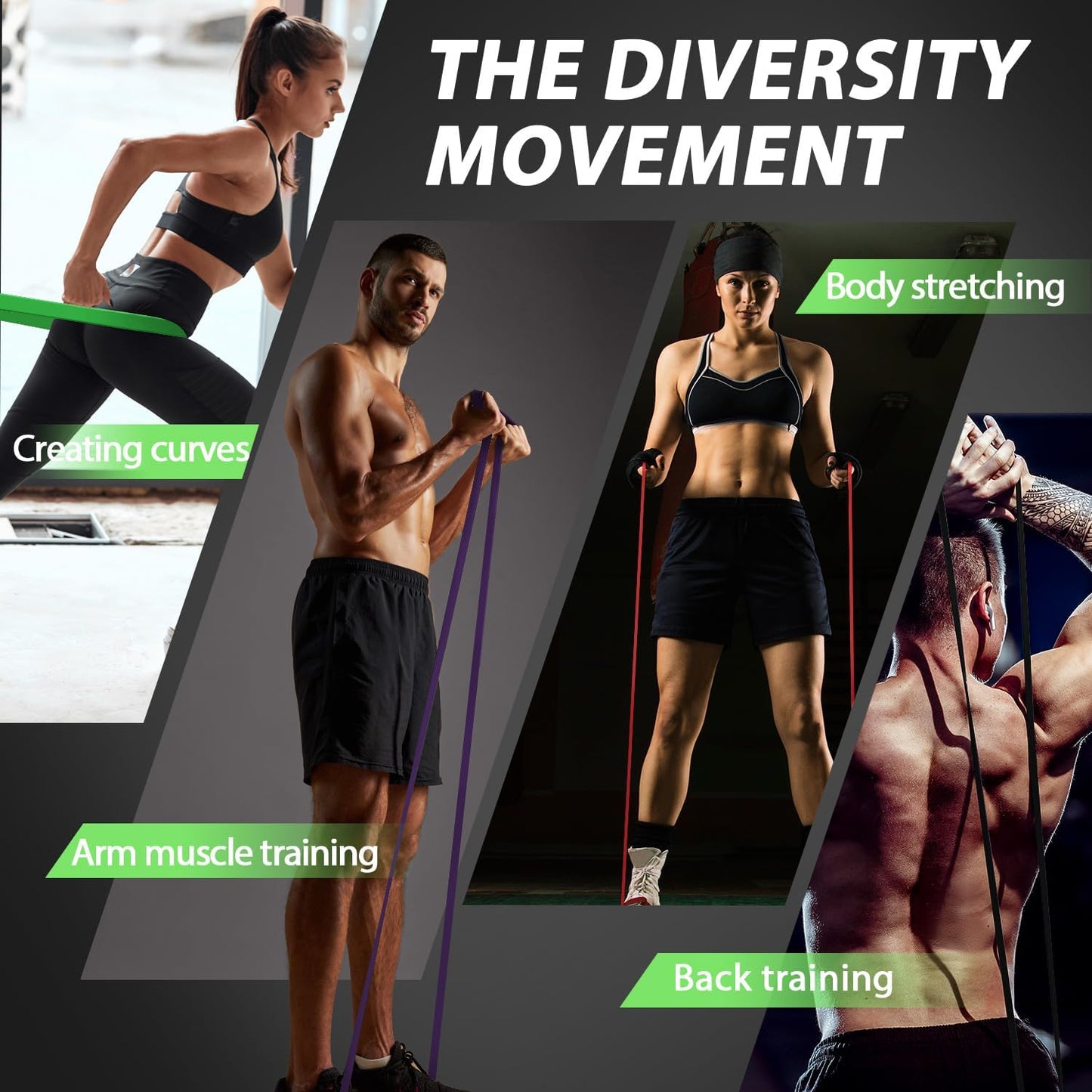 LEEKEY Resistance Bands, Exercise Bands with Handles,Pull Up Assist Bands - Band Set with Door Anchor - Bands for Working Out,Band for Men and Women Fitness Training,Home Workouts