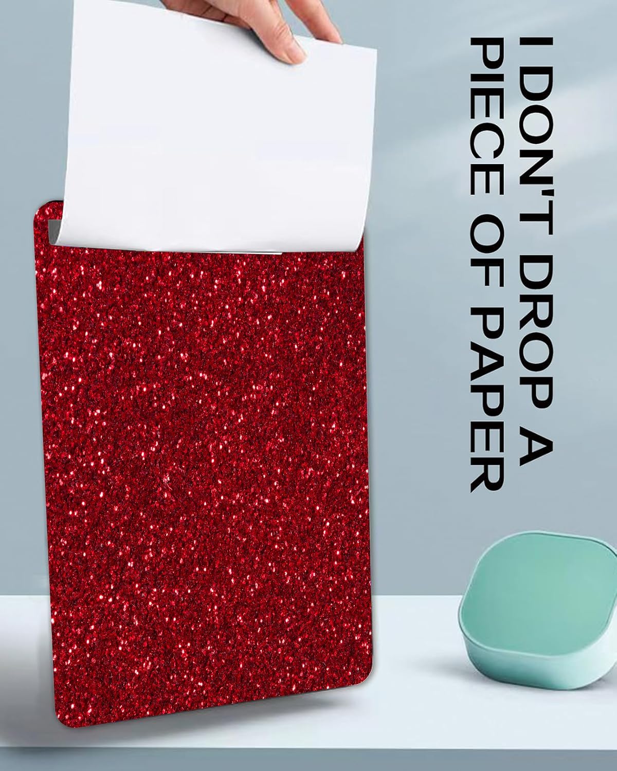 Fashion A4 Clipboard, Standard Letter Size 9" x 12.5", Decorative Wooden Clipboard with Low Profile Metal Clip for Office, School, Teachers, and Students, Red