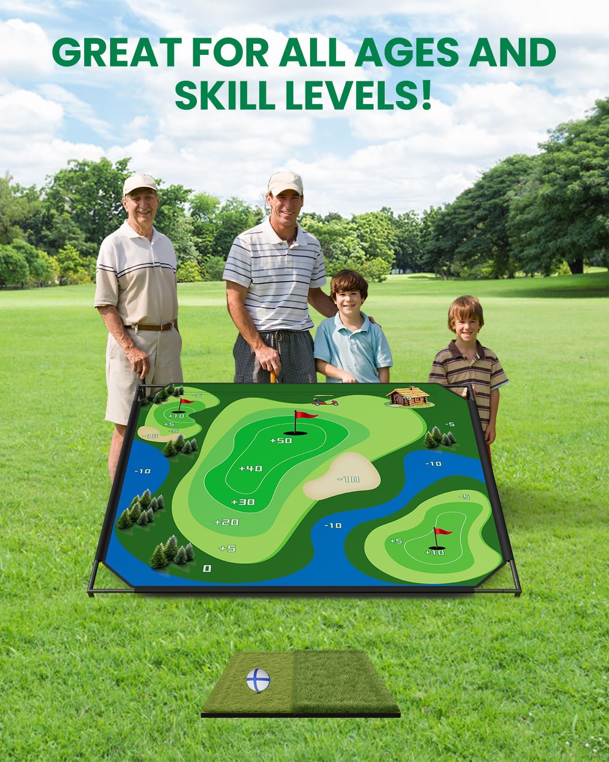 NAIZEA Golf Chipping Game with Stand - Golf Target Battle Games with Hitting Mat, 25 Sticky Balls, Indoor Outdoor Portable Golfs Game for Chipping Practice for Dads Golfers