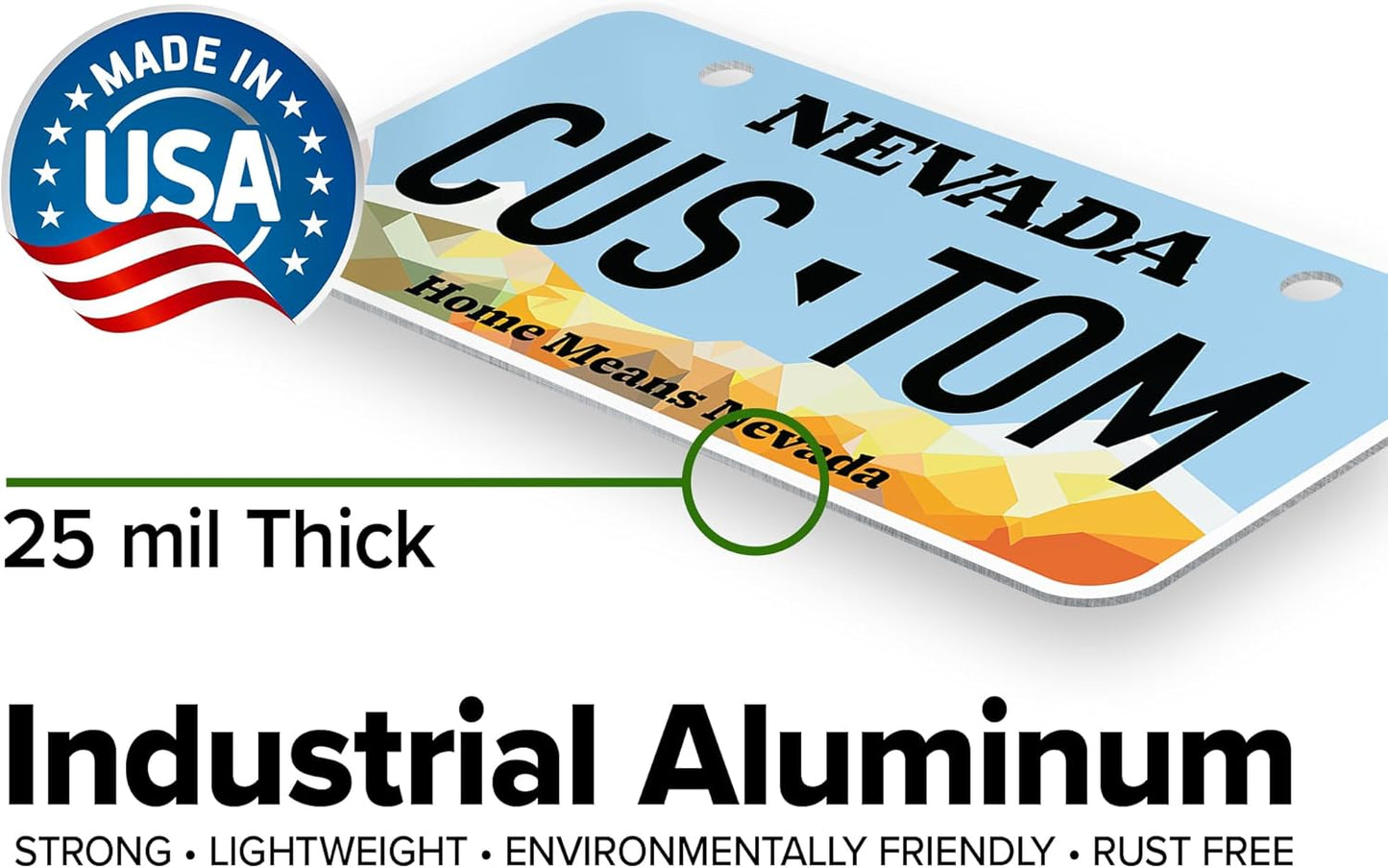 Mini License Plates, Personalized License Plates, Custom for Car, Bikes, ATV, Kids Car, Golf Cart, Jeep, 2x4 Inch, Rust-Free Fade Resistant Aluminum, USA Made by My Sign Center (Nevada)