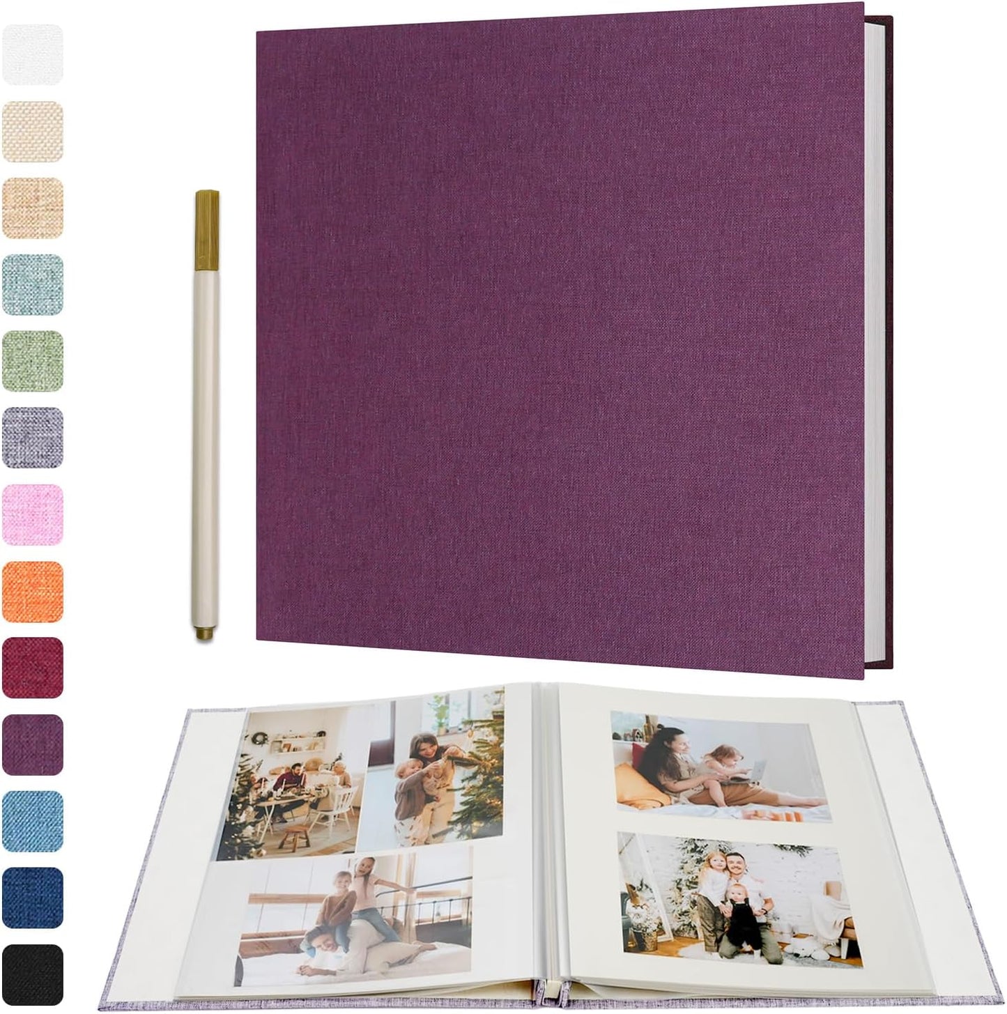 Vienrose Large Photo Album Self Adhesive for 4x6 5x7 8x10 Pictures Scrapbook Album DIY Scrap Book 40 Sticky Pages with A Metallic Pen