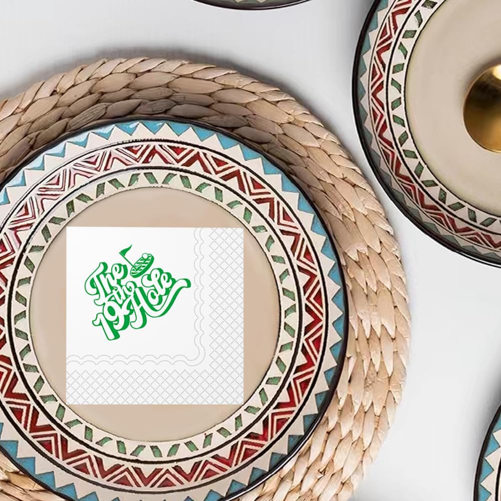 SharkBliss Golf Cocktail Napkins, The 19th Hole Birthday Disposable Paper Cocktail Beverage Napkins for Golf Theme 19th Birthday Party Table Decor 2-Ply, 5x5" (50, The 19th Hole)