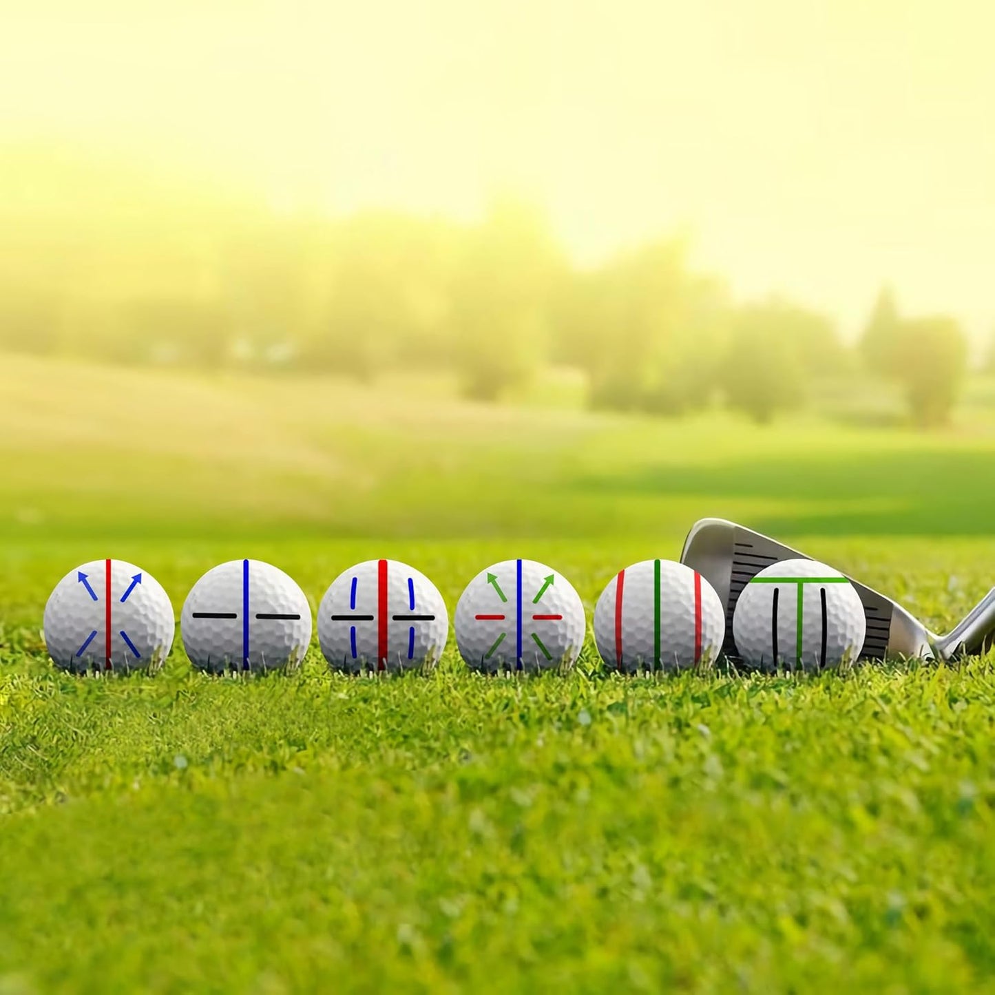 Professional 8 Pack Precision Golf Ball Marker Set, Upgrade Your Golf Accessories with 4 Marking Stencils and 4 Vibrant Colors, Perfect Golf Ball Line Marker Tool