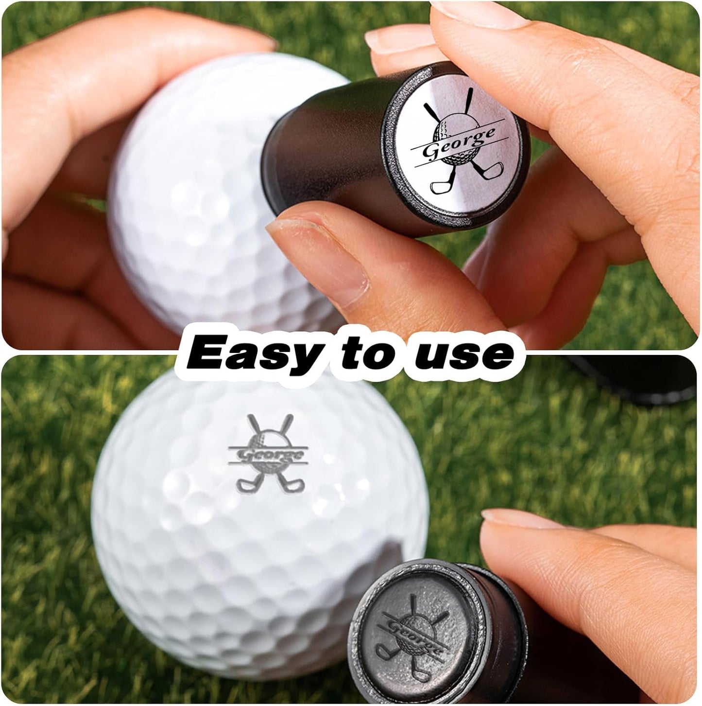 CALLIE Personalized Golf Ball Stamp | 4 Color & 2 Size Options | Custom Name Stamper for Golfers | Father's Birthday Christmas Gift, Golf Accessories (0.79''(2cm)-Big Colored Stamp)