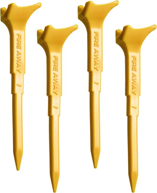 FIRE AWAY Premium Golf Tees, Reduced Ball Spin, Less Friction & Precision Height Markers for Perfect Trajectory, Made of Special Unbreakable Plastic Nylon Blend