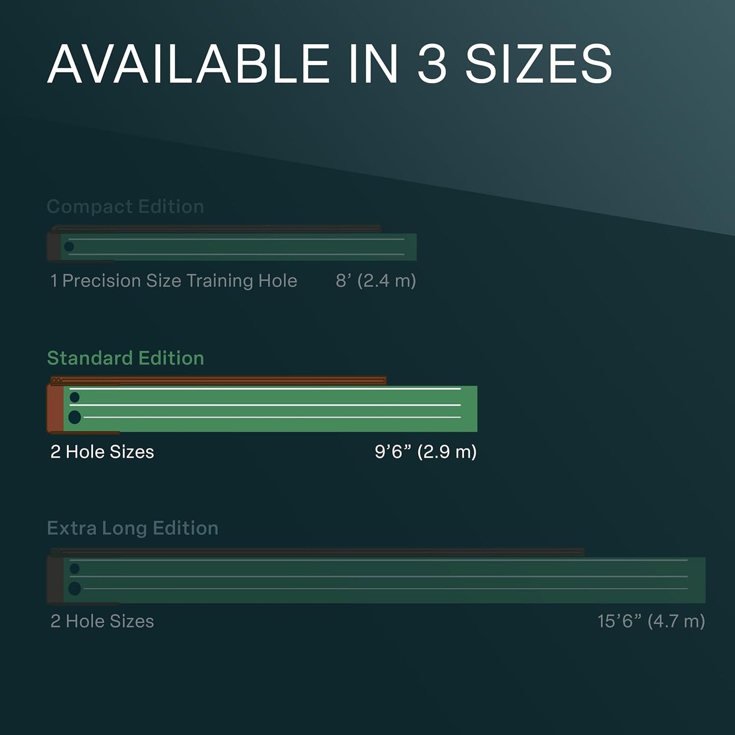 Perfect Practice Golf Putting Mat - Portable Putting Green, Indoor & Outdoor Practice, with Ball Return - Golf Training Aid for Home, Office, Backyard - Golfing Gifts for Men