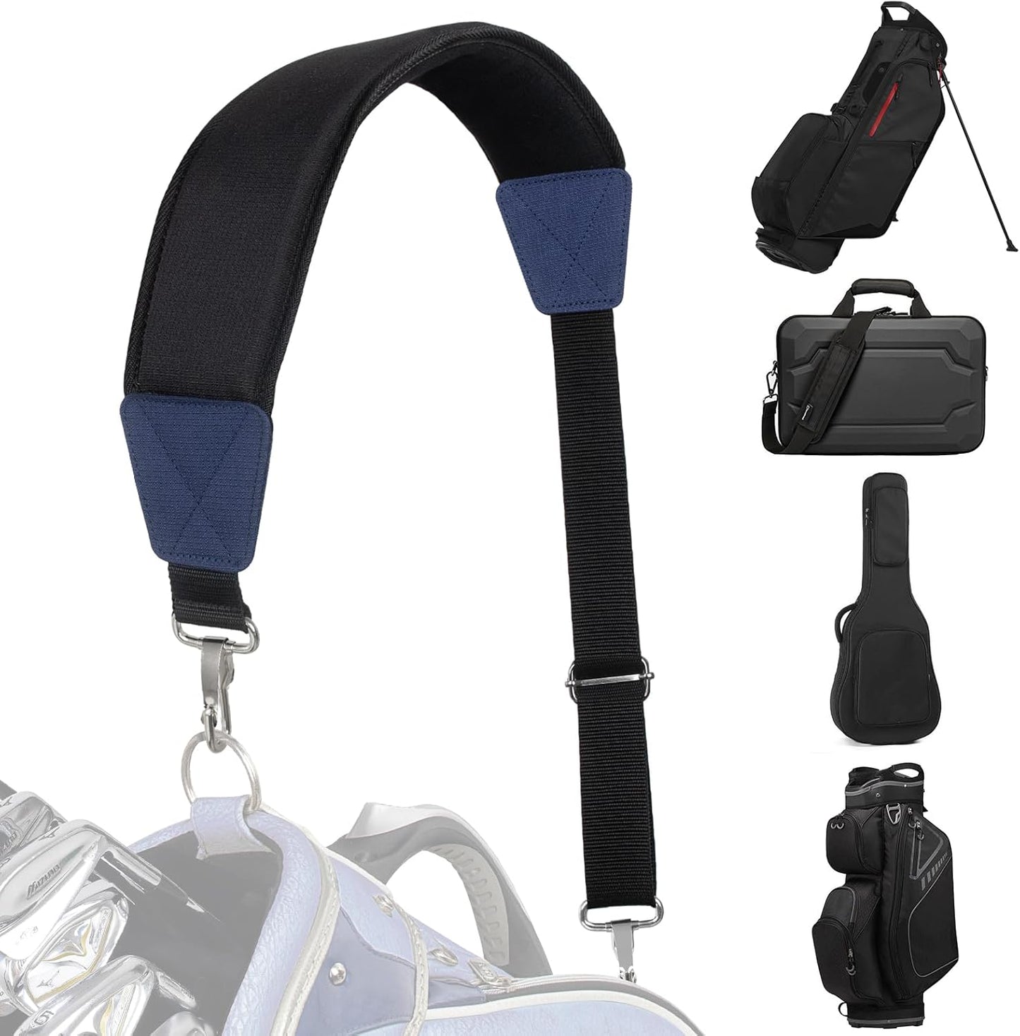 Golf Bag Shoulder Strap, Single Padded Adjustable Straps Universal Replacement