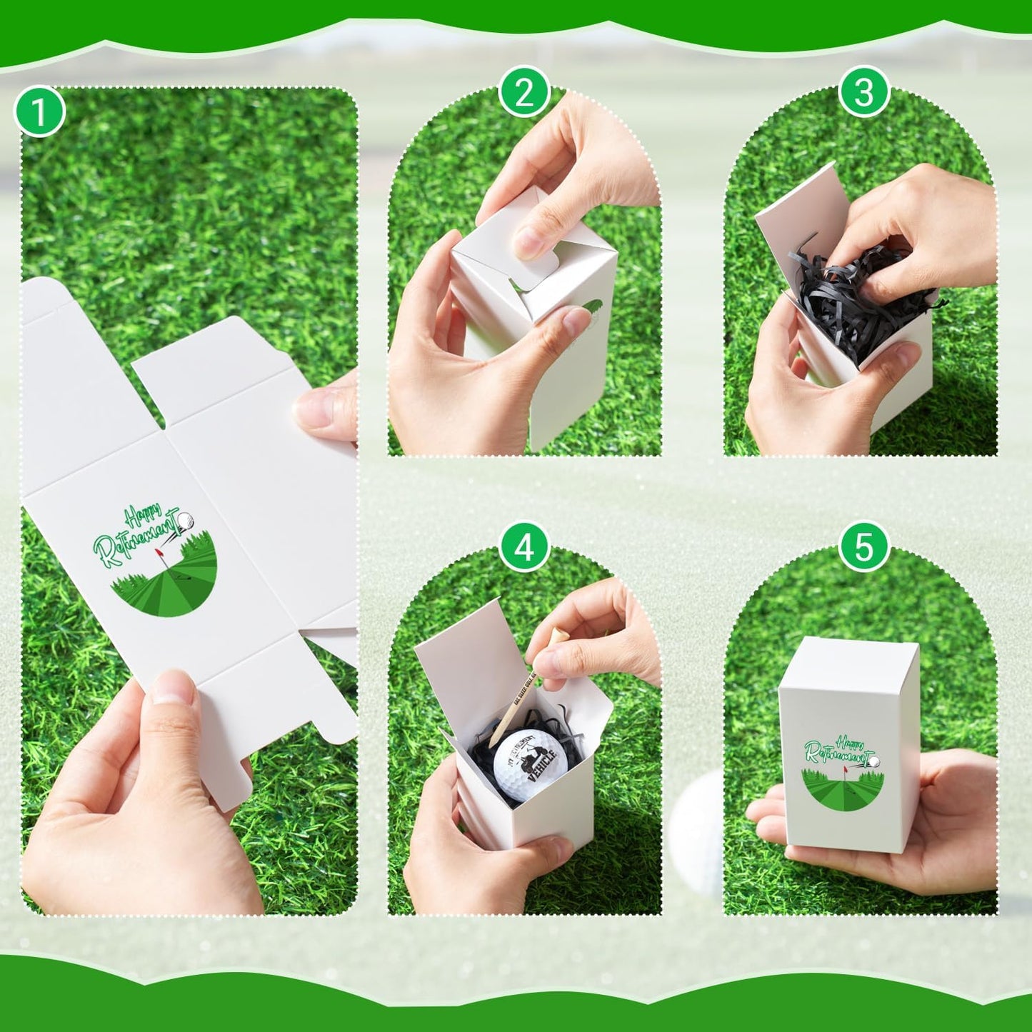 LaRandom 10 Sets Retirement Gifts for Men Women Golf Retirement Gift Set Funny Golf Balls, Tees and Gift Box for Dad Coworkers Golfers Husband