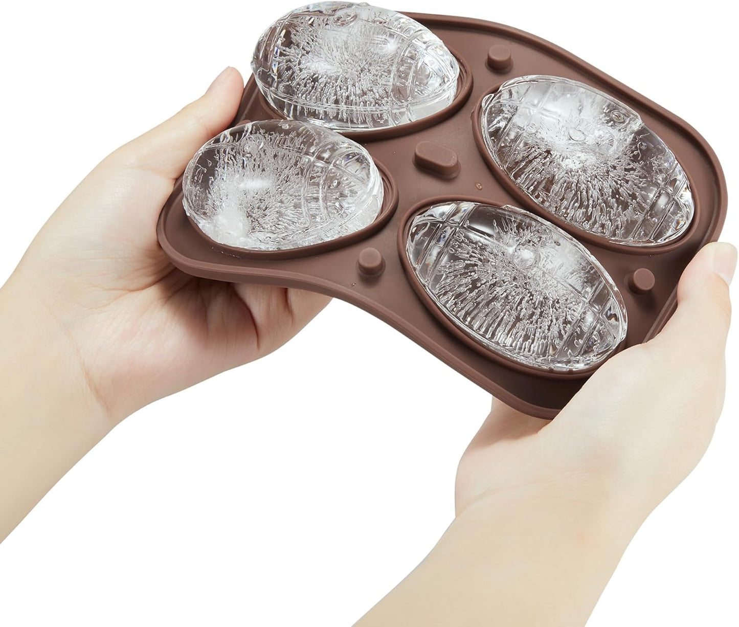 Novelty American Football Gifts Ball Ice Maker Mold, 2.2" Large Sphere Round Ice Cube Mold for Cocktails, Whiskey, Bourbon, Fun Shapes Big Whiskey Ice Cube Mold Gifts