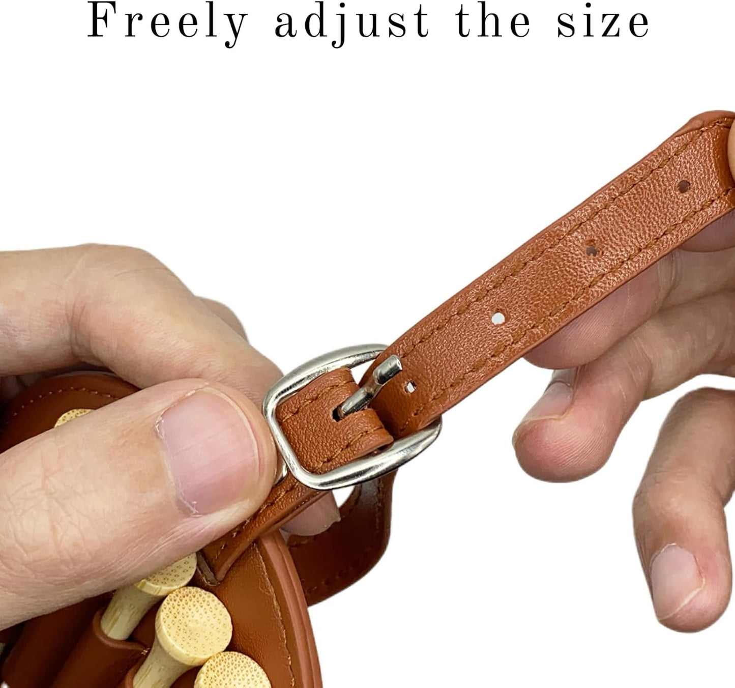 Personalized Golf Bag Tag with Tees - Custom Name & Pattern Leather Golf Accessories Gifts for Men Women Golfers