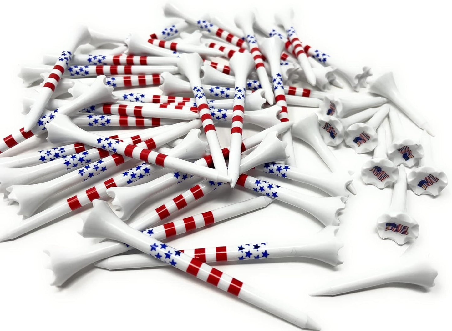 NorthPointe Golf Tees Plastic Combo Length Pack of 50 Includes (40 Count) 3 ¼” Plastic Golf Tees + (10 Count) 1½ Plastic ShortTees for Irons, Hybrids, Par Threes