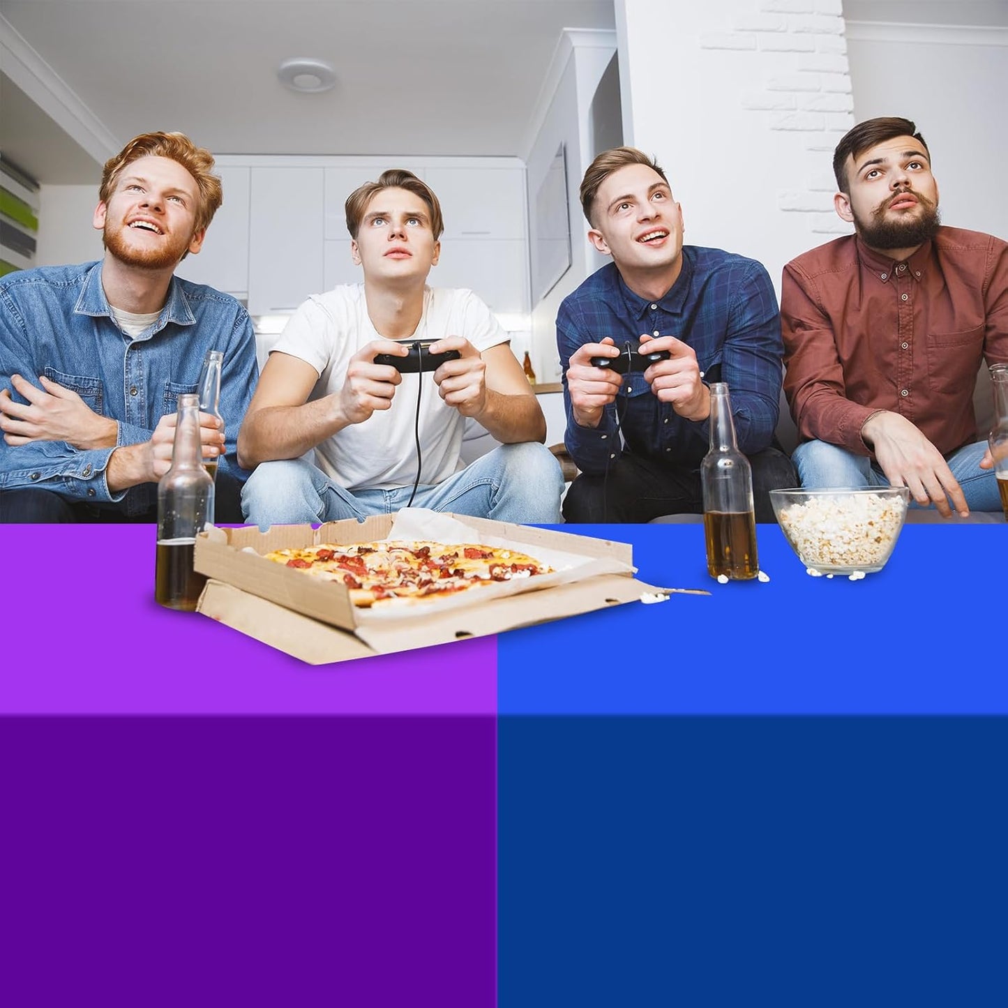 6pcs Video Game Party Tablecloth,Plastic Table Cloth Disposable Green Blue Purple Table Cover for Video Games Theme Parties,Gaming Fans Birthday Party Decorations,54 x 108 Inch