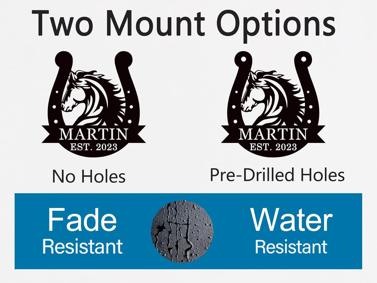 Personalized Horse Head Metal Sign，Horse Head Horseshoe Monogram Sign，Last Name Sign Equestrian Horse Lover Gift Horseshoe Living Room Decor