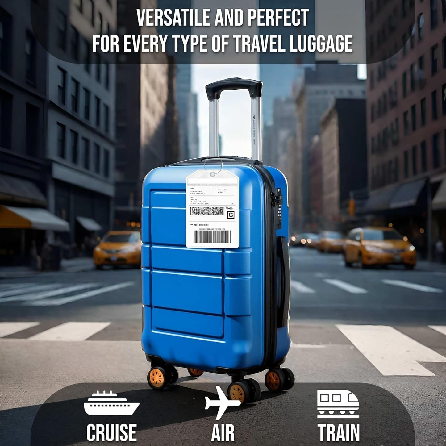 Golf Bag Luggage Tag - Extra Large 9" x 6", Waterproof Plastic Zipper Pouch, PVC Tags - Sealable Label Holder (4)