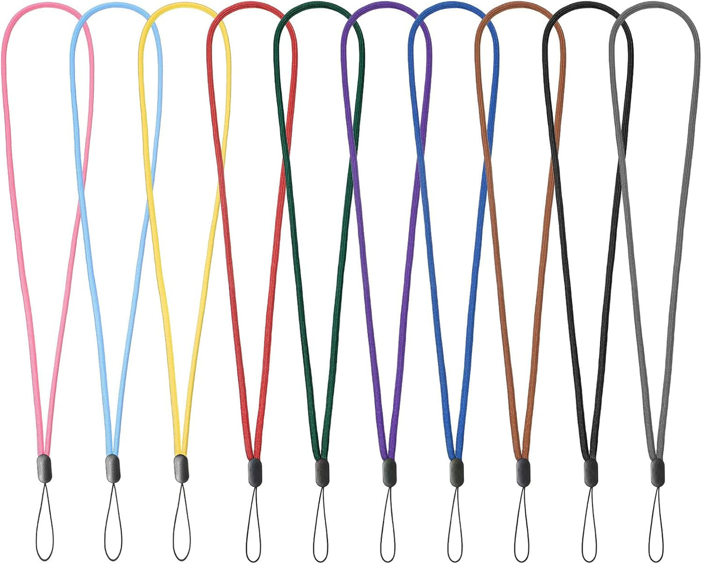 10Pcs Lanyards for ID Badges Colored Lanyards Neck Lanyard Straps Multi-Purpose Badge Holder Strap for Women Men Teacher Wallet Whistles id Badges Holder Keys Office (10 Colors)