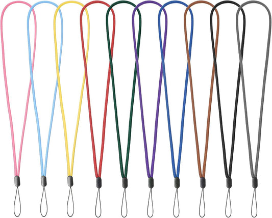 10Pcs Lanyards for ID Badges Colored Lanyards Neck Lanyard Straps Multi-Purpose Badge Holder Strap for Women Men Teacher Wallet Whistles id Badges Holder Keys Office (10 Colors)
