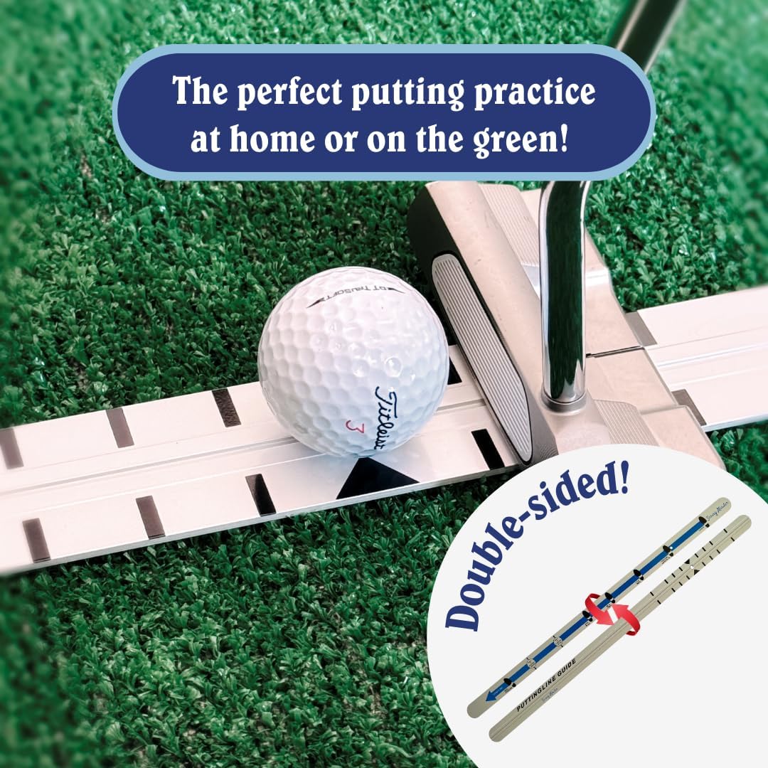 Swing Minder Putting Rail & Golf Stance Training Aid 2-in-1 | Golf Alignment & Putting Ruler 36 Inches with Carrying Case