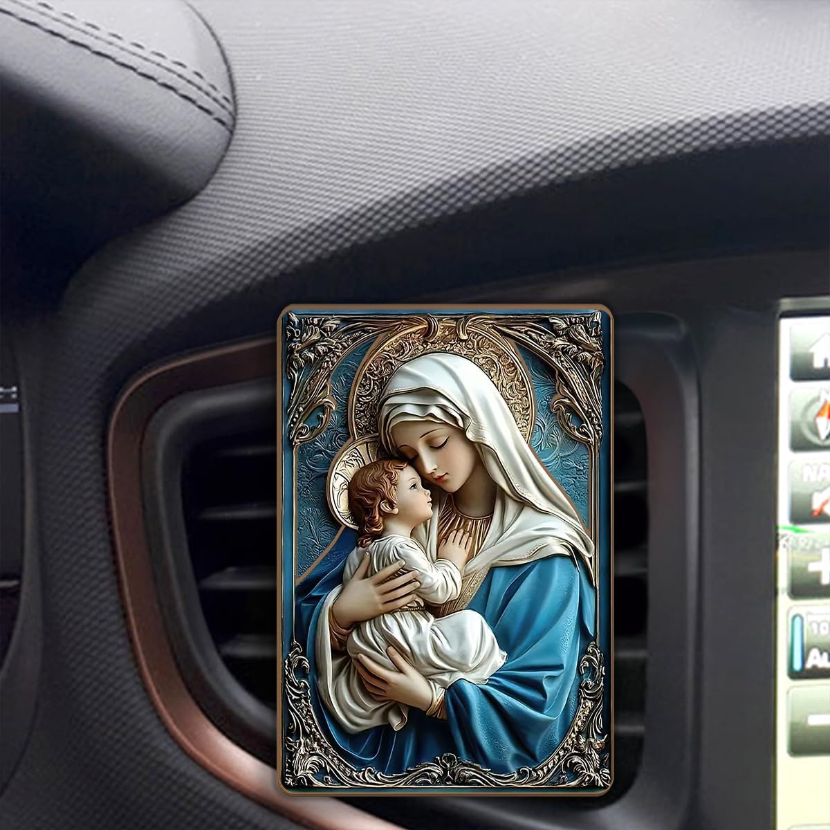 Jesuspirit Personalized Car Visor Clip – Guardian Angel Visor Clip, Our Lady of Guadalupe, Christian Car Accessories, New Driver & Religious Gifts (Mary and Jesus)