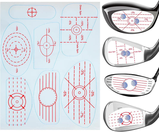 350 pcs Golf Impact Tape, 50 Sheets Swing Training Aid Impact Labels, Improve Golf Swing Accuracy and Distance, Strike Stickers for Iron, Wood & Fairway Clubs
