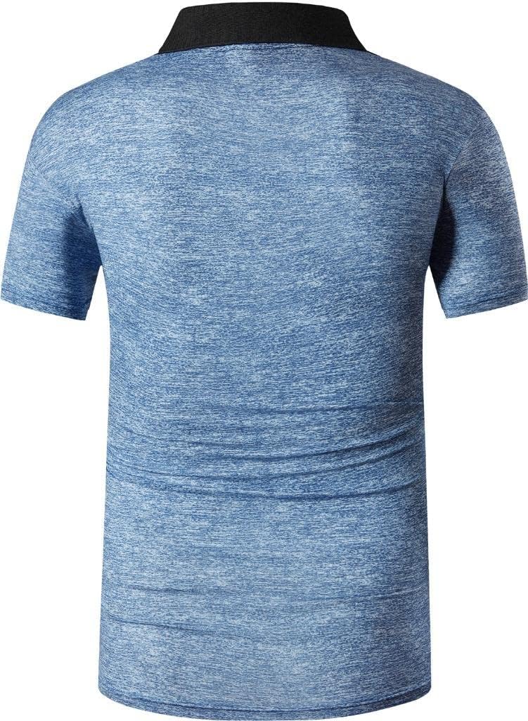jeansian Men's Sport Outdoor Quick Dry Fit Short Sleeves Polo Tee Shirt Tshirt T-Shirt Tops Golf Tennis Bowling LSL195