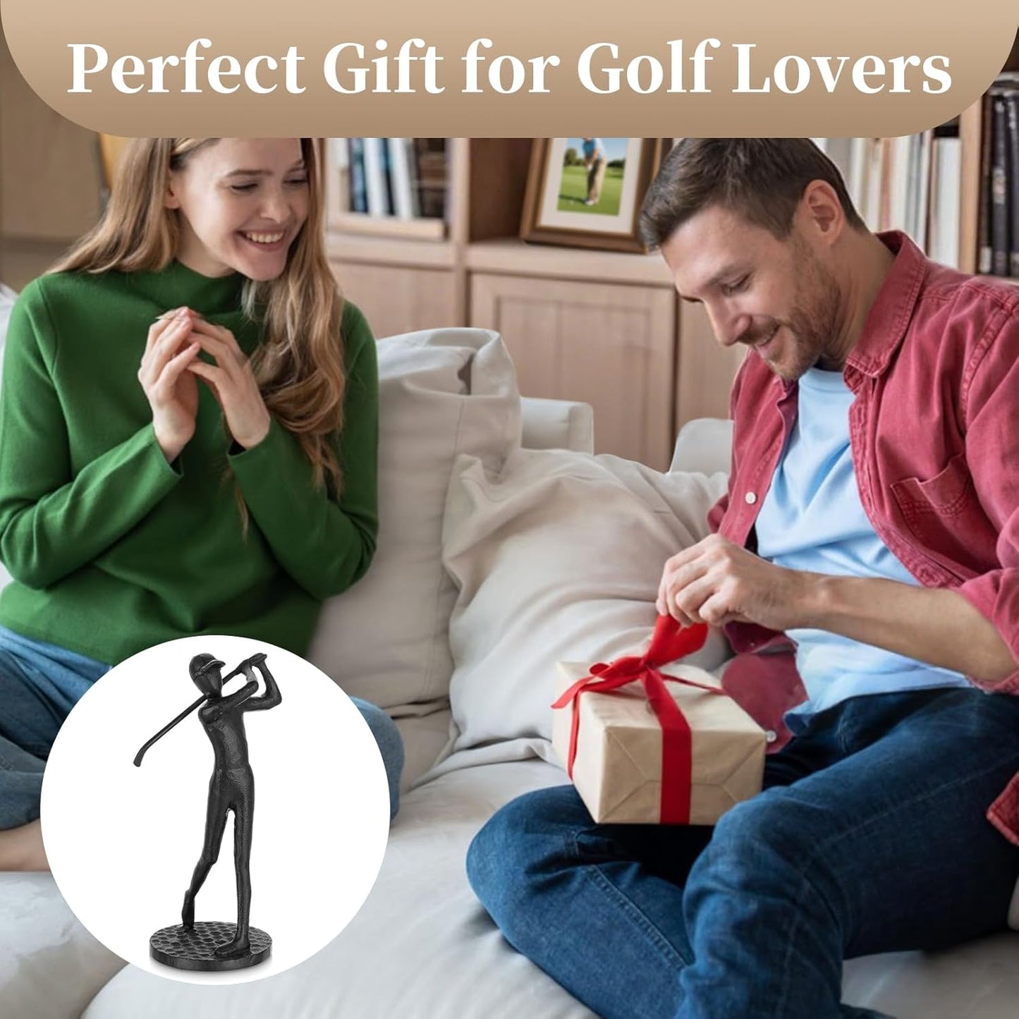Sziqiqi Unique Golf Gifts for Men: Golf Gift for Dad Golfer Grandpa Boss Golf-Lover Son Friend Best Golf-Themed Gift for Christmas Valentines Birthday Fathers Day - Cool Golfer Statue for Him